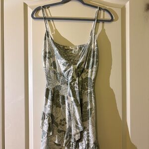 Ocean Drive Floral Mini Dress - Gray and White